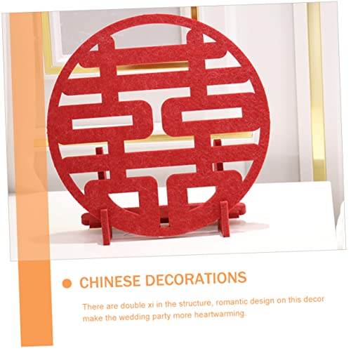 ORFOFE Chinese Wedding Decoration Double Happiness Sign 7.68X7.68X2.17In Romantic Tabletop Ornament for Wedding Party Home Decor with Traditional Double Xi Symbol - Image 4