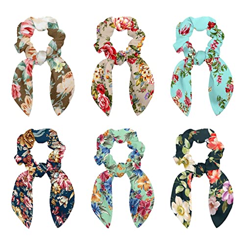 Chouchous à cheveux ruban pour queue de cheval et accessoires femme (x6)