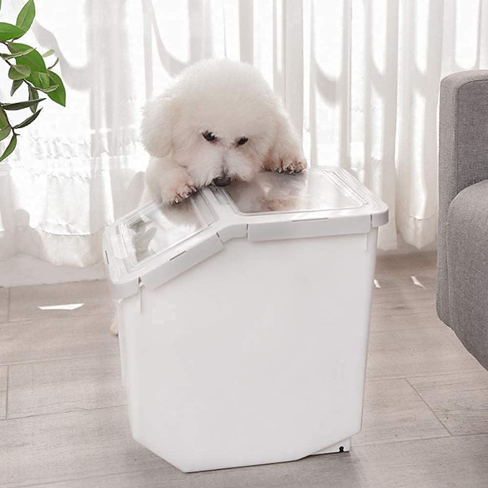 Récipient Hermétique Pour Nourriture Animaux – Capacité 13,6 Kg, Avec Tasse Doseuse, Pour Chien, Chat, Rangement Fraîcheur
