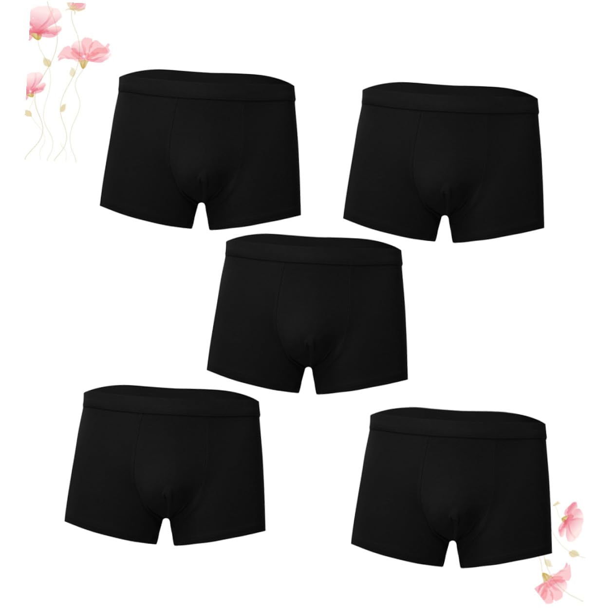 Calzoncillos para Hombre 5 Piezas Algodón Negro 3XL