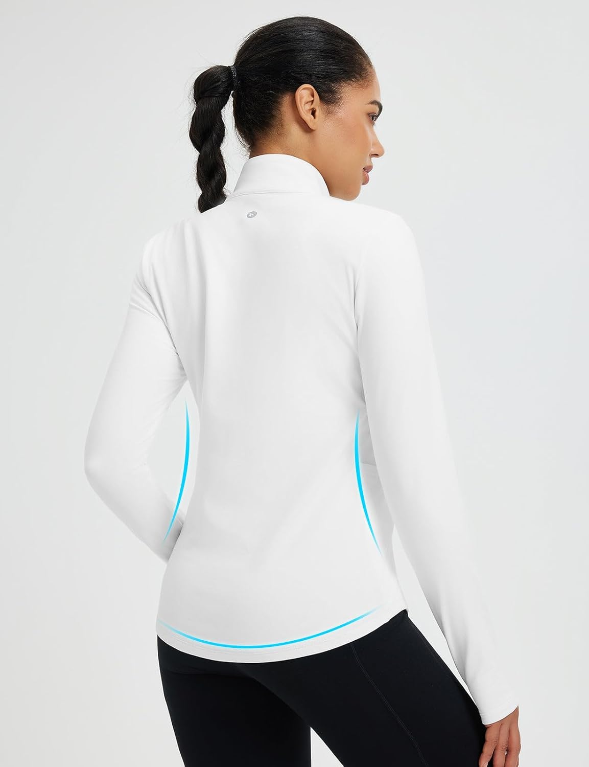 baleaf Women's Fleece Lined Quarter Button Thermal Pullovers Long Sleeve Workout Shirts with Pockets Yoga Travel Tops - Image 5