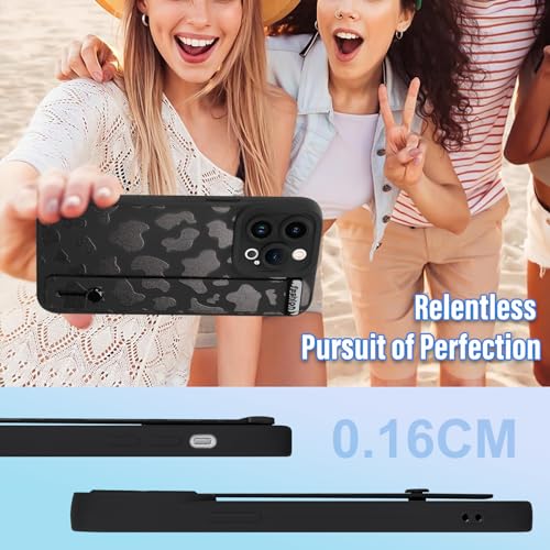 Coque iPhone 15 Pro Max imprimé vache rose béquille et cordon antichoc - 5