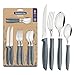Tramontina Pleno Juego de Cubiertos para 4 Personas, 16 Piezas, Acero Inoxidable, Plástico, Gris
