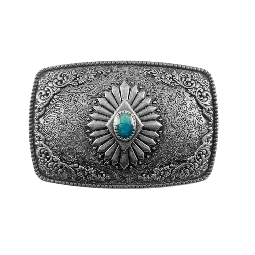 Topacc Western Belt Buckles For Men Women Cowgirl Cowboy Turquoise Rodeo Mens Replacement Buckle 1.5 Inches Novelty Belt Buckle cover