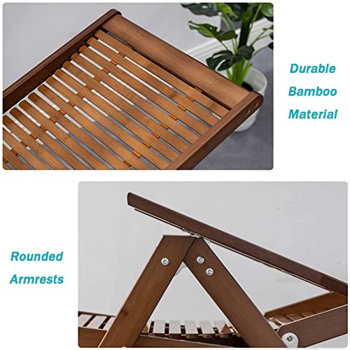 HAIYU- 屋外折りたたみリクライニングチェア ガーデンサンラウンジャー 調節可能な背もたれと拡張可能なフットレスト付き バルコニー仮眠ラウンジチェア 木製デッキチェア、無料組立 5枚目