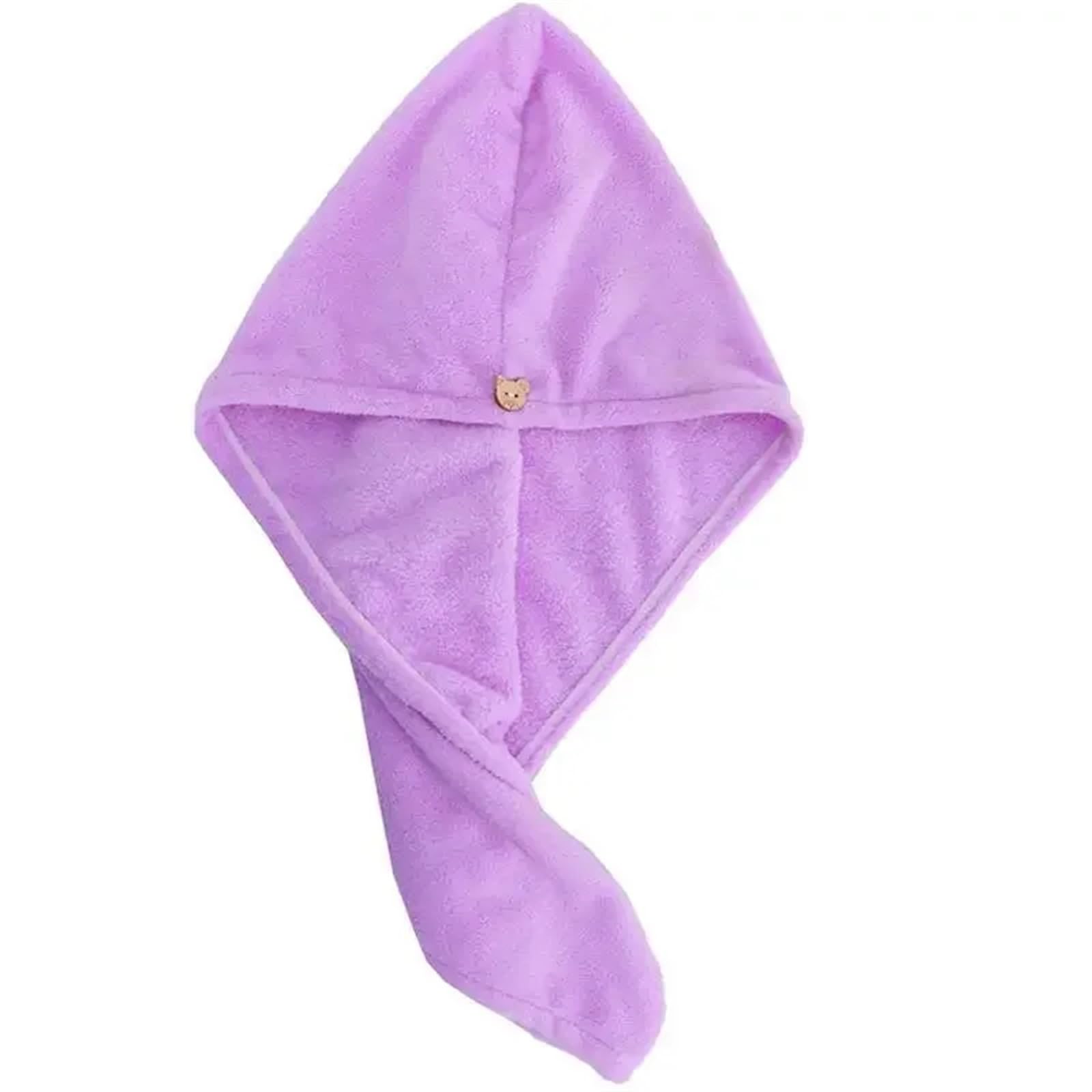 Schnelltrocknendes Haarturban Schnell trocknendes Haarhandtuch, Damen-Haartrocknungshut, Mütze, Badehut, Mikrofaser, solide Handtuchkappe, Superabsorption, Turban-Haartrockenkappe(Purple,6PCS)