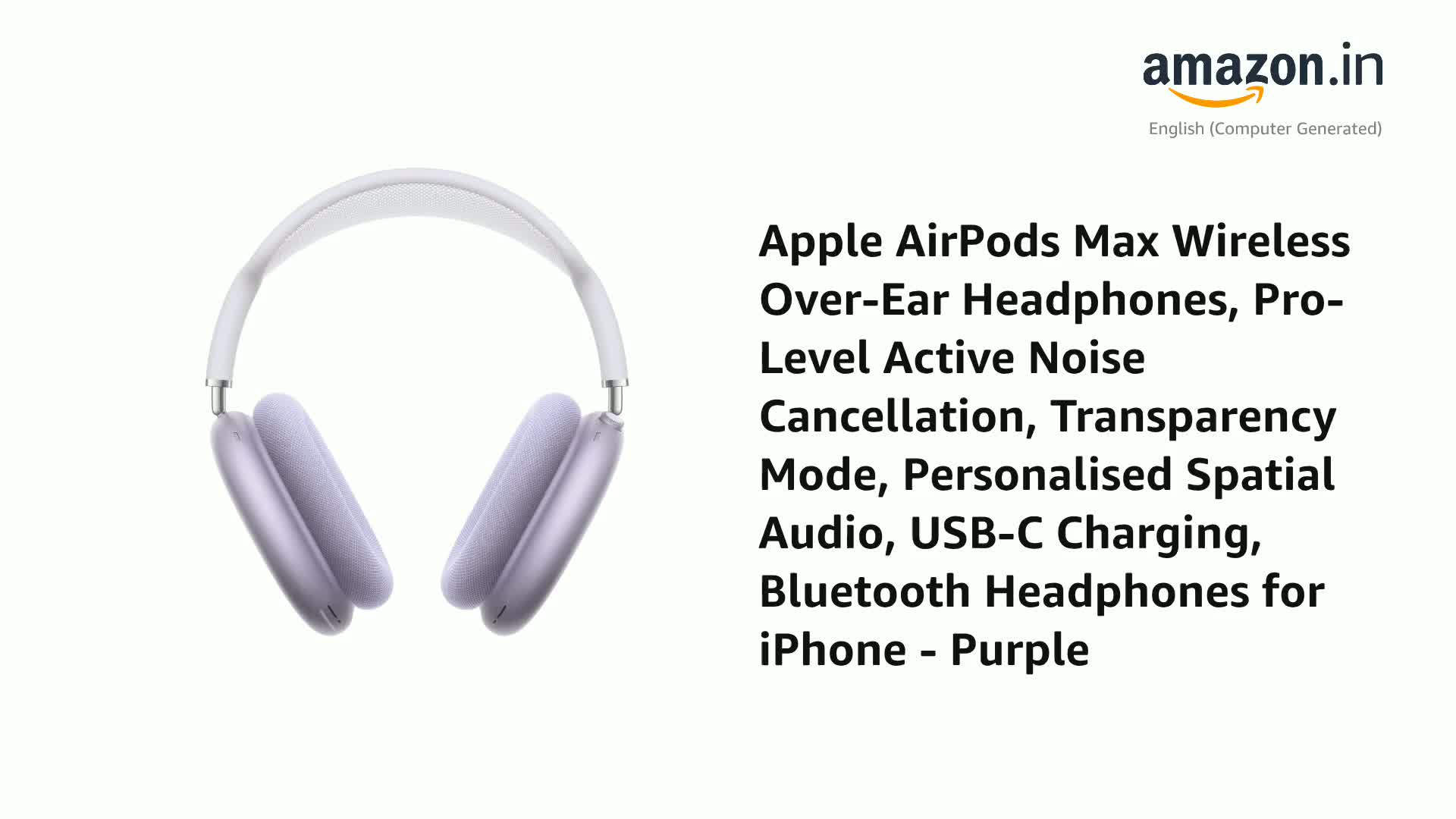 Apple AirPods Max Wireless Over-Ear Headphones, Pro-Level Active
