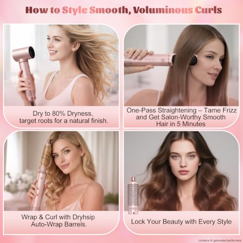 AVENHO 5 in 1 Hair Styler Wrap Air Curler and Blow Dryer Brush for Women - image 2
