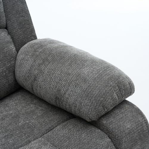 Image of Manual Single Lazy Recliner Chair with Adjustable Backrest, Gray