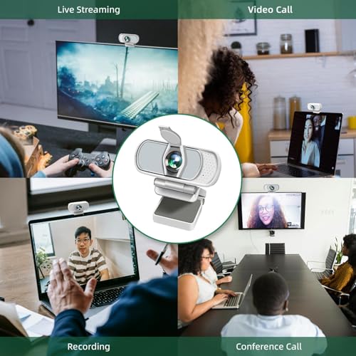 Image of XPCAM 1080P Webcam with Microphone,USB Camera for PC Computer Laptop Mac | Plug and Play USB Webcam with Tripod /Cover, Auto Light Correction, 110 FOV, Web camera for Zoom /Teams /Skype /Twitch Streaming