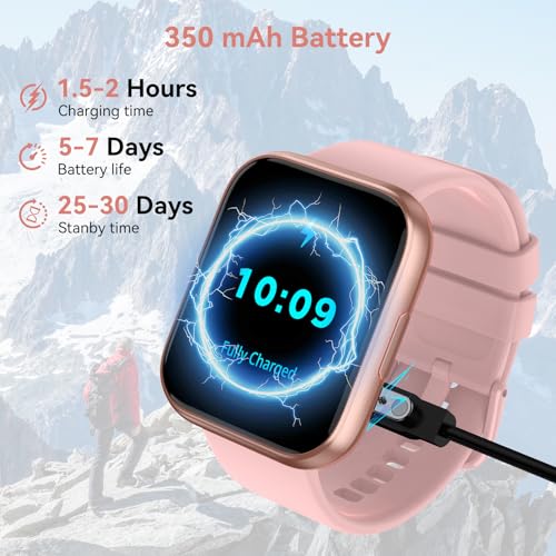 Image of Smart Watch for Women - 1.85 inch HD 2026 Upgraded Fitness Tracker Bluetooth Call and Text Smartwatch with 7 Day Battery 5 ATM Waterproof Heart Rate Sleep Monitor 130+ Sport Modes for Android & iOS (Pink)