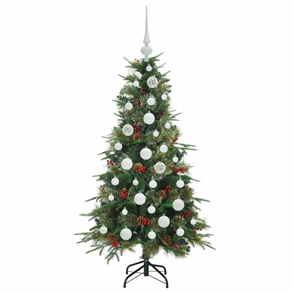 Sztuczna składana choinka zielona, 120 cm, wykonana z polietylenu i PCW, z 150 diodami LED o ciepłej białej barwie, zasilana przez USB, idealna do użytku wewnątrz i na zewnątrz, świąteczna dekoracja