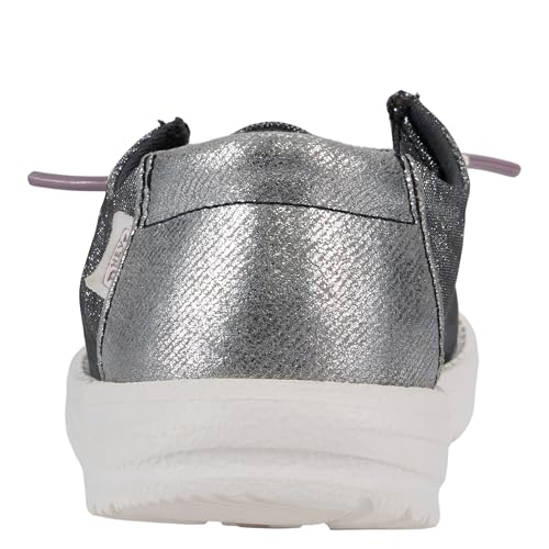 Image of HEYDUDE Girl's Youth Wendy Metallic Sparkle Slip On Loafer | Glitter Upper