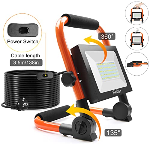 MEIHUA 60W LED Baustrahler mit 6000 Lumen und IP66 Wasserschutz