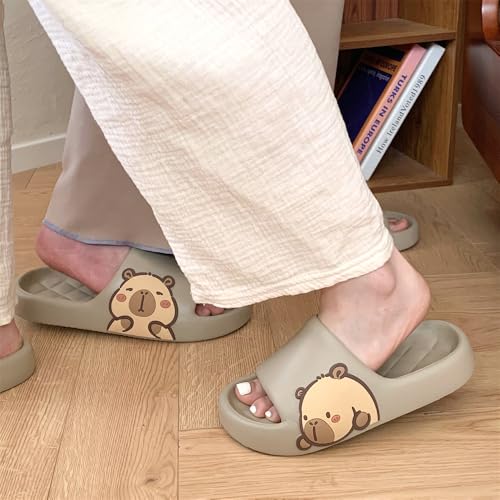 Image of Men's and Women's Capybara Slides,Cute Capybara Slippers for Indoor Outdoor,Non Slip Quick Drying Shower Shoes,Comfort Cloud Slides Sandals