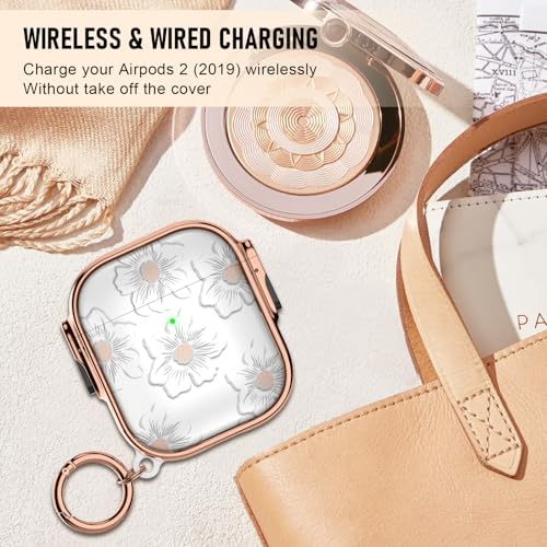 Image of for Apple Airpods 2nd Generation Case,Soft Shockproof Airpods 2 Case Cute Cover for Girls Women with Keychain for Airpods 2nd /1st Cases with Lock,Morning Glory