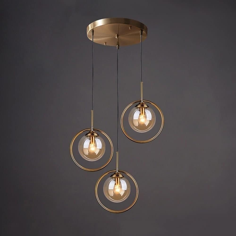 RRJJ Indoor Chandelier, Cone Clear Glass Light Shade Hanging Pendant Light Lamp Fixture Industrial V-intage Loft Kitchen Bar Fittings Ceiling Lights Chandelier Compatible with Living R