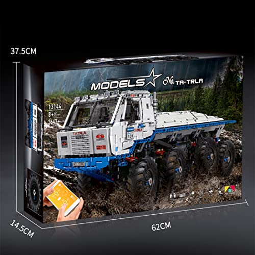LIND Technik Ferngesteuert LKW Tatra T813 8x8 PROFA, 3647 Klemmbausteine 1:8 2.4G/APP Technik LKW mit 9 Motoren und… – Bild 6