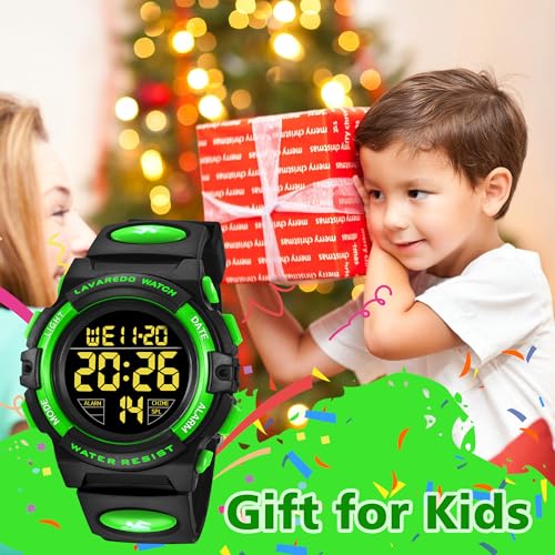 Image of Kids Watch,Boys Watch for 3-15 Year Old Boys,Digital Sport Outdoor Multifunctional Chronograph LED 50 M Waterproof Alarm Calendar Analog Watch for Children with Silicone Band,Kids Gift
