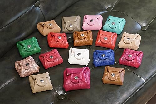 Image of Cockatoo Genuine Leather Coin Pouch Change Holder, Mini Snap Pocket Wallet for Men Women (Hills, Small)