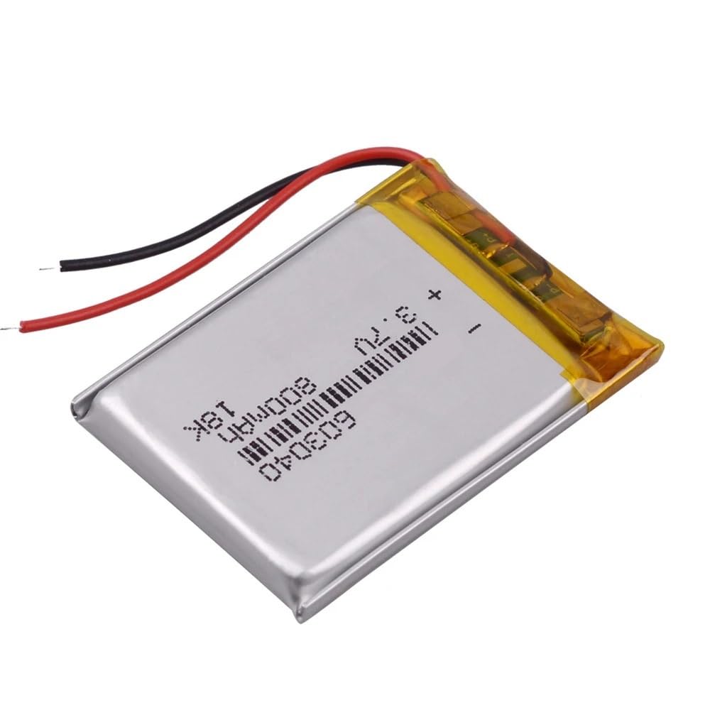 Batería 603040 recargable de litio 3,7V 800mAh LiPo con conector 2.0 de 3 pines 3