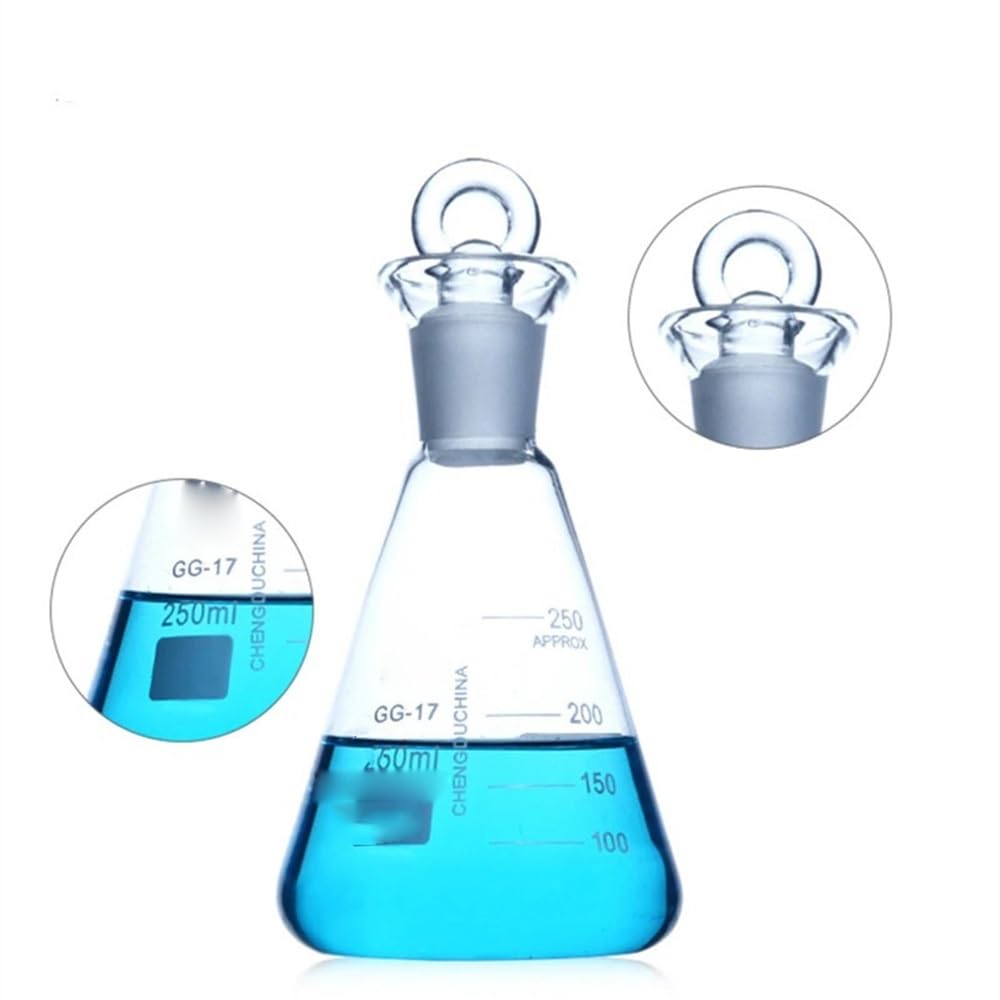 Vetreria da laboratorio 1 pz 50 ml a 1000 ml beuta di vetro beuta conica calibro standard GG-17 bottiglia di misurazione in VETRO(1000ml)
