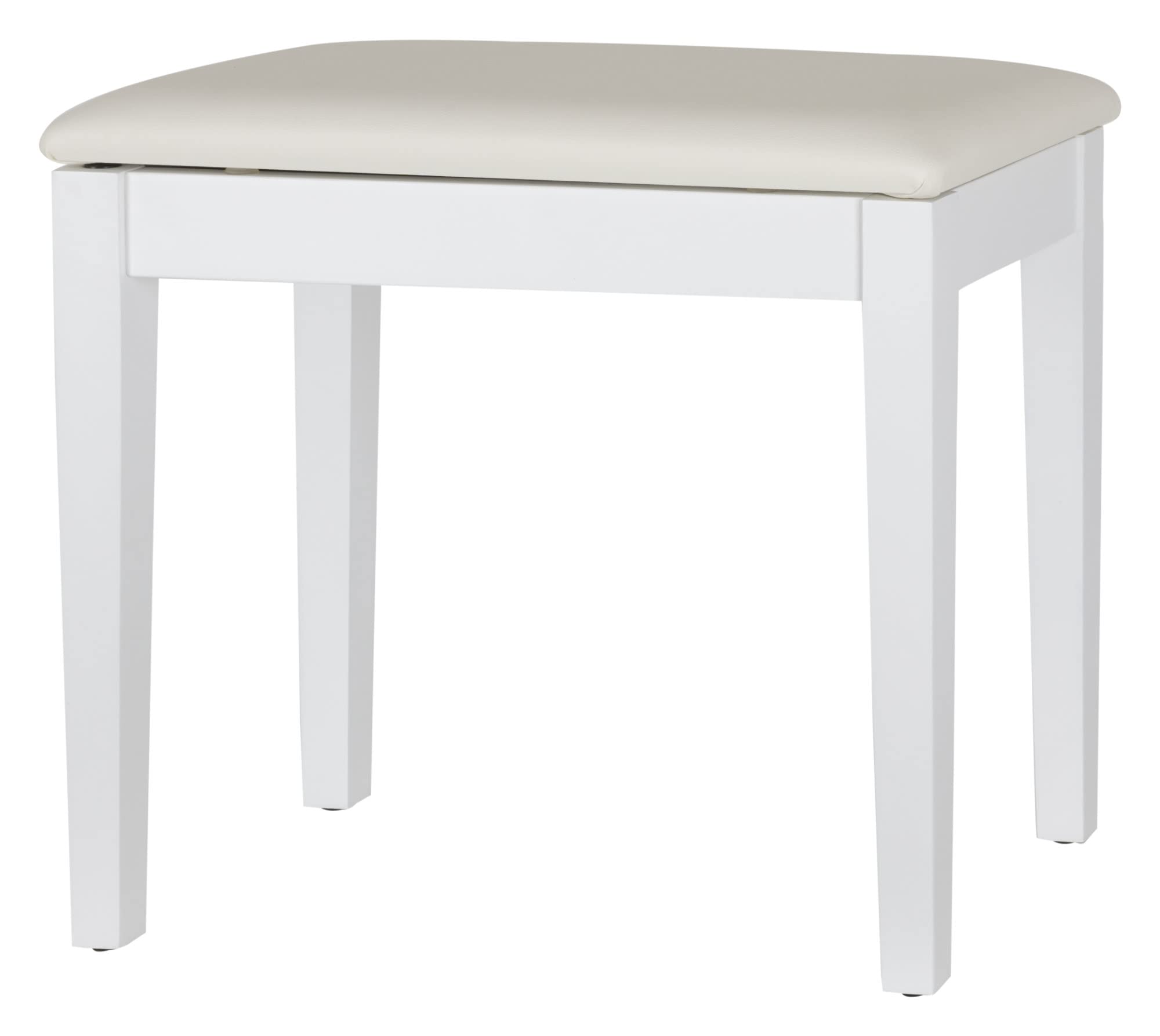 Classic Cantabile Banco para Piano Modelo S con Compartimento Blanco Mate