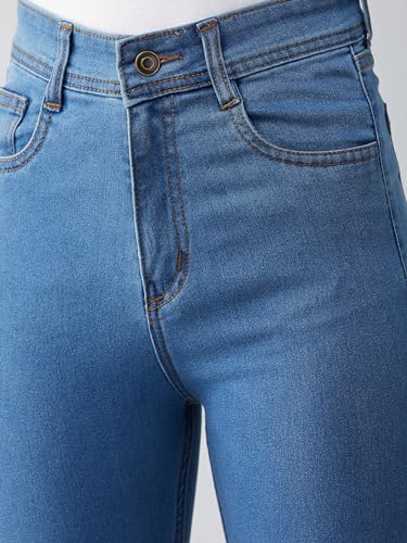 Image of Dolce Crudo Women's Skinny Fit High Rise Regular Length Stretchable High Waist Denim Jeans