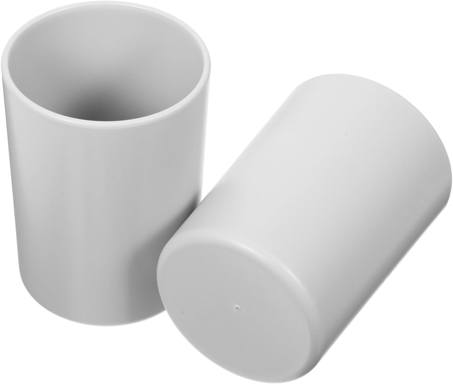 2pcs Reusable Toothbrush Holder Cups Unbreakable Mouthwash Tumblers for Bathroom Grey Nordic Design and Safe Material for Family Use