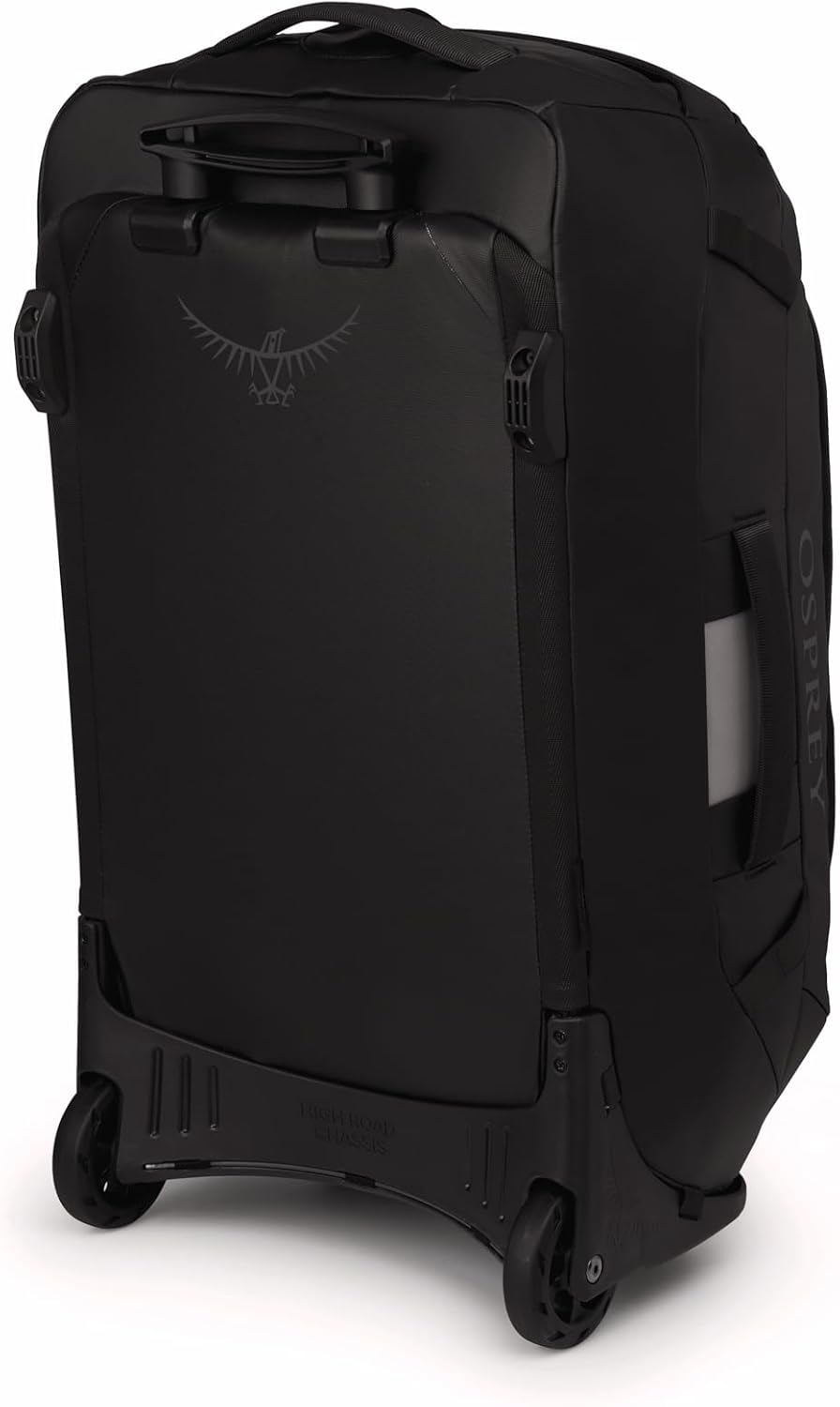 Osprey Transporter 60L Wheeled Travel Duffel Bag - Lightweight Rolling Suitcase for Men and Women, Raven Black