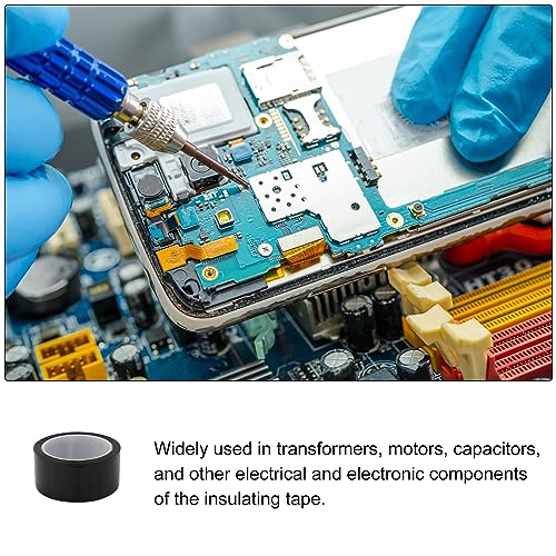 Image of Single Sided Self Adhesive Polyester Film Tape High-Temperature Resistance, Flame Retardant [for Motors, Capacitors ] - 50mmx50m /Black