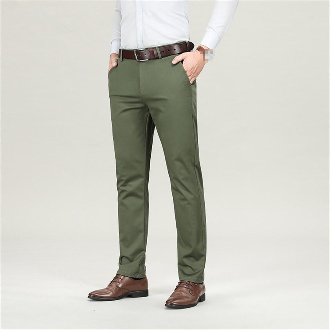 Vogrtcc Pantalones De Traje De Oficina para Hombre, Pantalones Formales Ajustados Ajustados para Negocios, Pantalones De Talla Grande