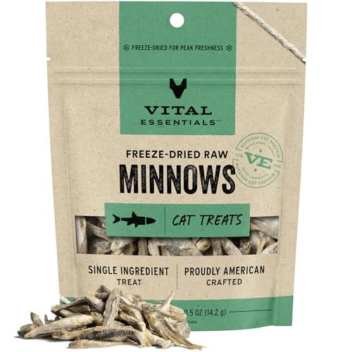 Vital Essentials Freeze Dried Raw Cat Treats, Minnows Treats, 0.5 oz