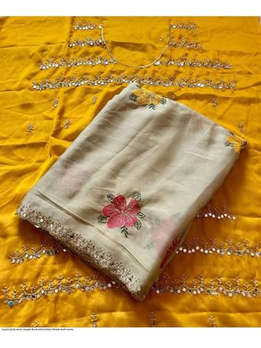Image of Star Georgette Saree with Sequin Embroidery Work and Embroidered Blouse (Star-104)