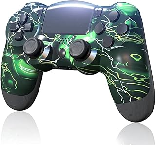 Compatible for Play4/Slim/Pro Console, Replacement for Play4 Controller, Gamtooy Wireless Gaming Remote Joypad with 1000mAh Battery, Vibration, Touch Panel, 6-axis, Audio (Green)