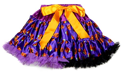 Jupe violette Halloween citrouilles pour fille robe tutu 1-8 ans