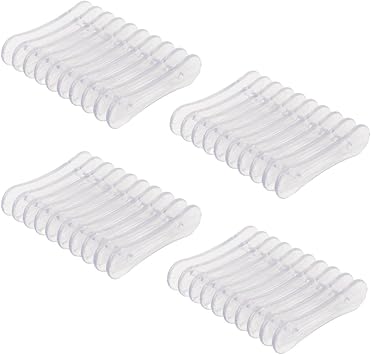 Plastic Soap Bar Holder, Qtopun Self Draining Soap Tray Transparent Shower Soap Saver Dish Soapbox for Soap Sponge Dryer Bathroom Toilet Kitchen Restaurant Counter - 4 Pieces