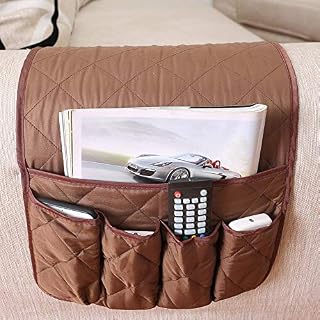 ZONK Anti-Slip Armchair Caddy with 5 Pockets for Recliner, Sofa Armrest Storage Couch