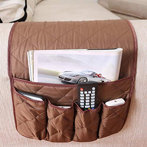 ZONK Anti-Slip Armchair Caddy with 5 Pockets for Recliner, Sofa Armrest Storage Couch