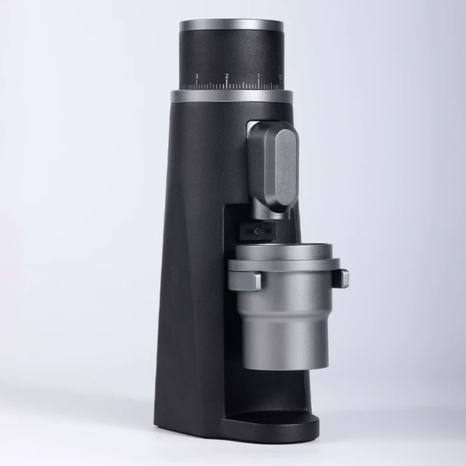 Boozxcv Black Electric Coffee Grinder, 48Mm Conical Burr Espresso Grinder - Single Dose, With 0.01Mm Stepless Adjustment, 30G Powder Cup, For Home, Office, Use (Black)