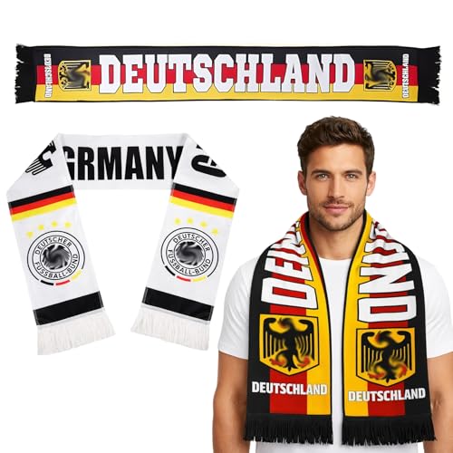 PWCTNT Deutschland Schal Fussball WM 2026 2 Stück Ideal für Stadionbesuche und Nationalmannschaft Unterstützung Fanartikel für Fussball Fans