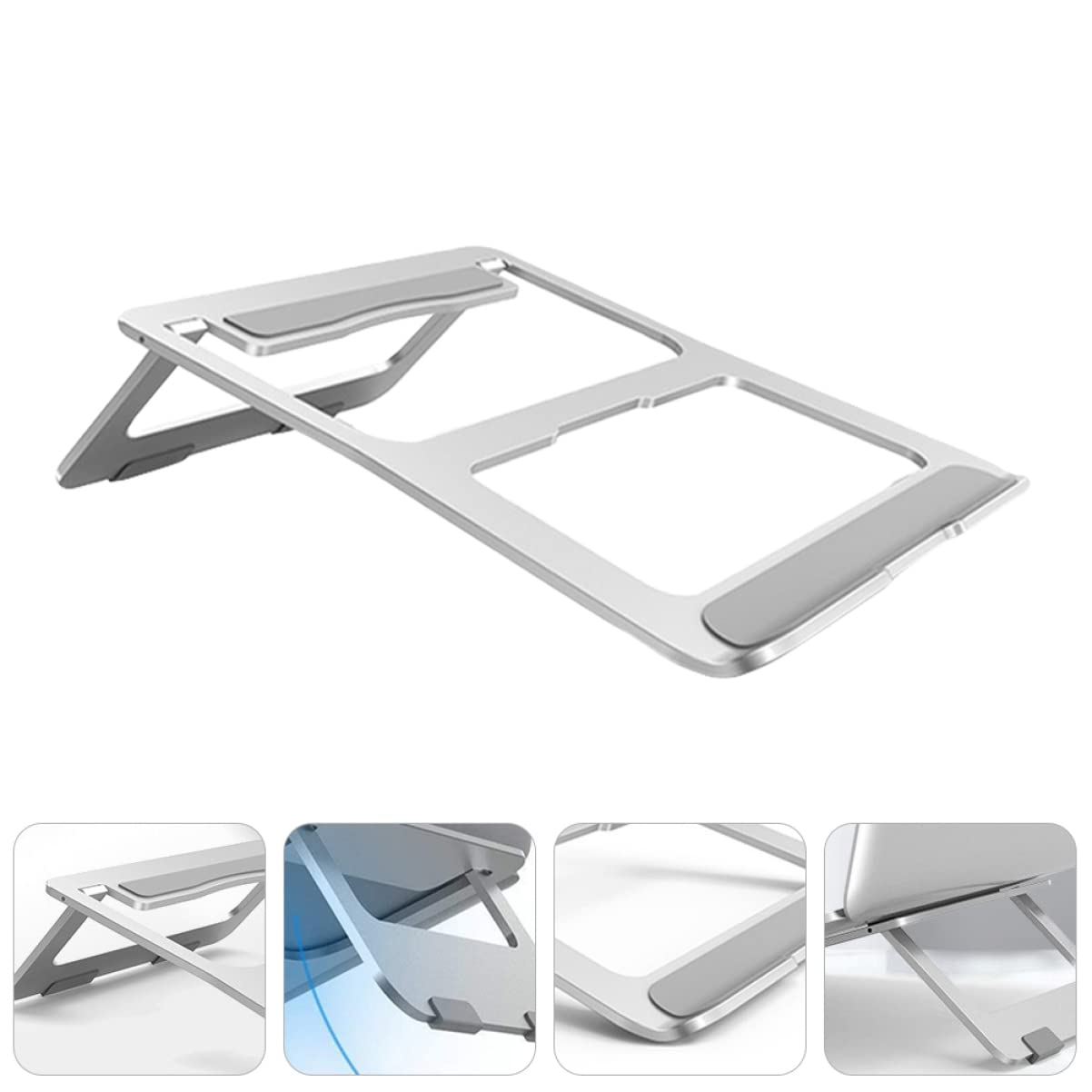 Supporto Pieghevole Per Laptop Lega Di Alluminio Supporto Ergonomico Per Notebook Ventilato e Multifunzione Ottimo Per Scrivania e Riduzione Del Cervicale