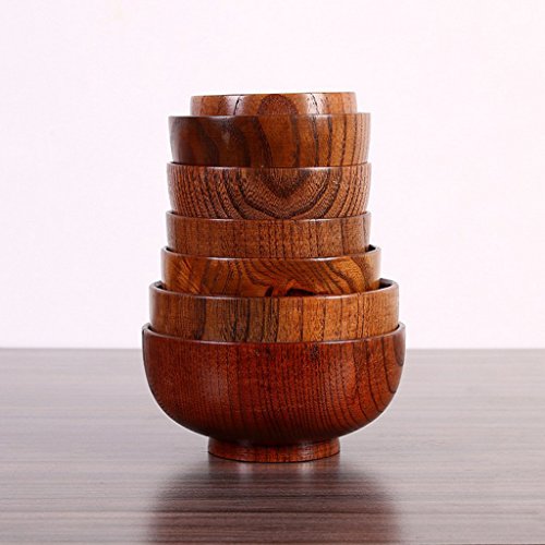 Tigela de madeira de jujujuba natural estilo japonês para servir sopa de bailarina chinesa para cria