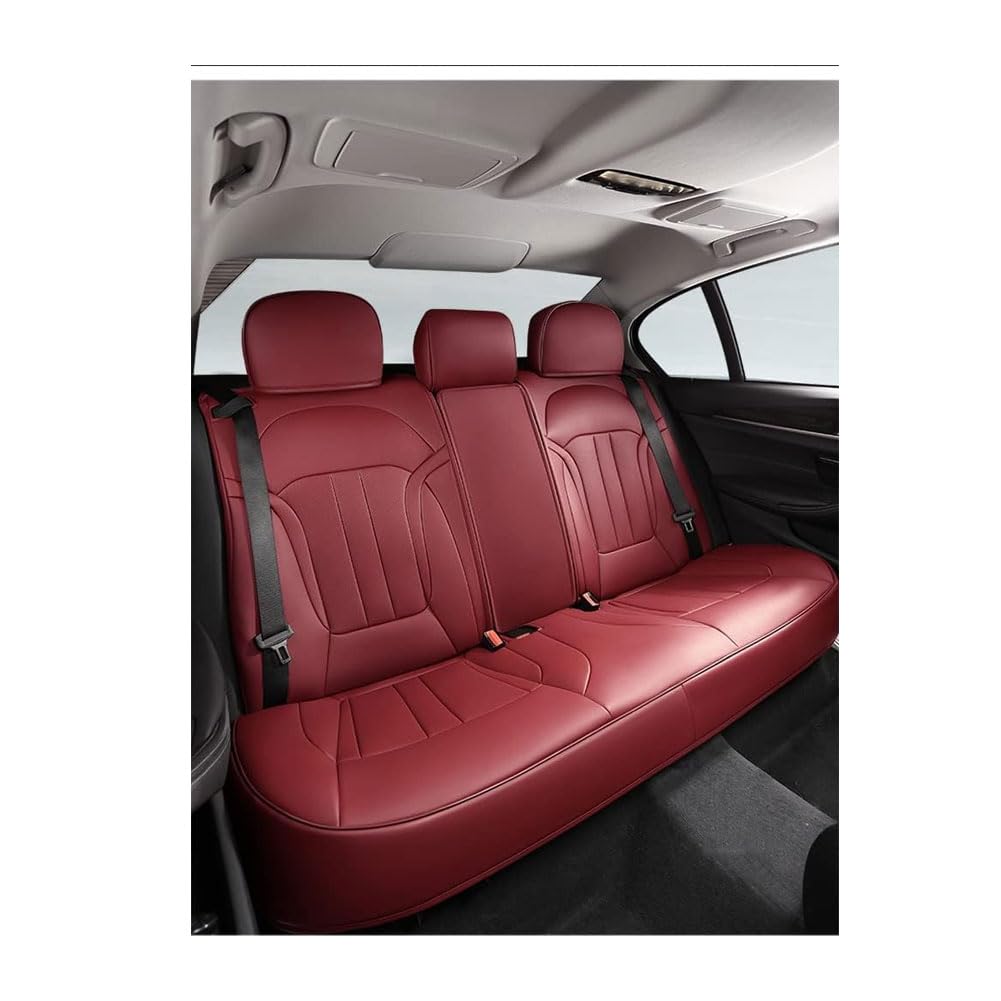 ZZZZS Voiture Housses de SièGe Cuir pour Transit Connect 2016+, Ensemble Complet Housse Siege Coussin Protecteur Avant Arrière Accessoire Interieur,E/Wine Red