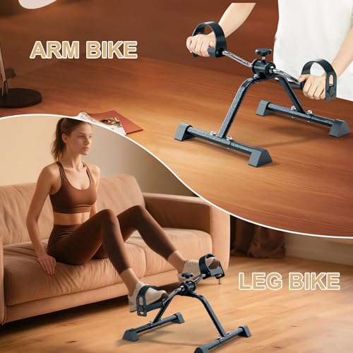 Image of FITKS360 Under Desk Elliptical & Mini Exercise Bike - Seated Electric Leg Exerciser Under Table Oval Electric - Seniors Sit Exerciser Fully Assembled Pedal (Mini)