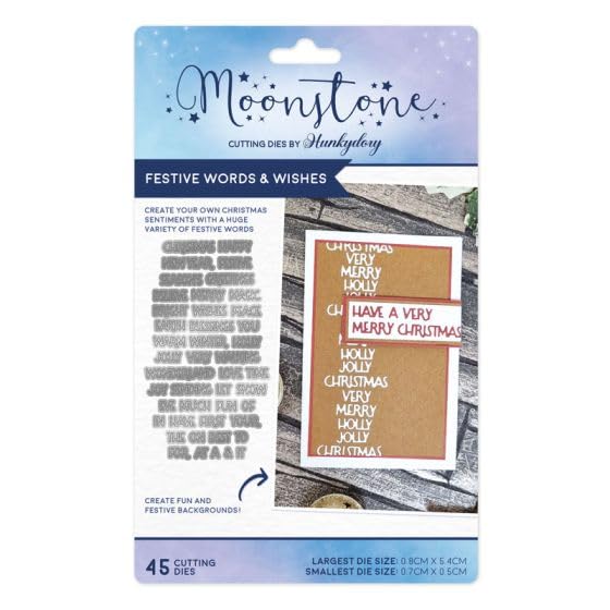 Hunkydory - Moonstone Dies - Festive Words & Wishes - MSTONE742