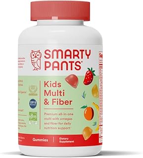 SmartyPants Kids Formula & Fiber Daily Gummy Vitamins: Gluten Free, Multivitamin & Omega 3 Fish Oil (Dha/Epa), Fiber, Meth...