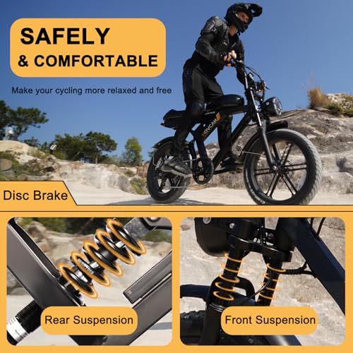 Besintu MOVCAN Fat Tire Electric Bike for Adults 1000W Motor,Up to 28MPH & 70 Miles,7 Speed Gear Full Suspension for E Bikes for Adults Electric Bicycle,E Dirt Bike Outdoor Off-Road Riding - Image 5