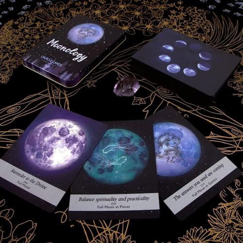 Image of Moonology Oracle Tarot Card Game A 78-Card Tarot Deck - Among Most Popular English Oracle Universal Old-Fashioned Divination Future Game Card Set, God Fate Prediction Cards (Moonology Oracle)