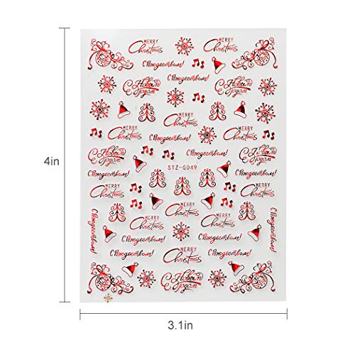 JUSTDOLIFE 18 Sheets Nail Stickers Fashion Decorative Nail Art Decorations for Christmas - Thumbnail 2